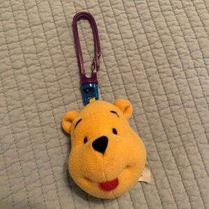 Disney Winnie the Pooh Yellow Plush with Purple Clip